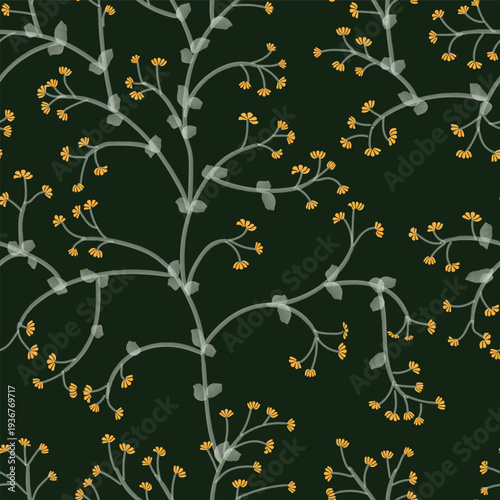 Vector seamless pattern design, flowers Illustration brush style, editable file in eps.10. Match for packaging, textile, wallpaper, wrapping, fabric, etc.