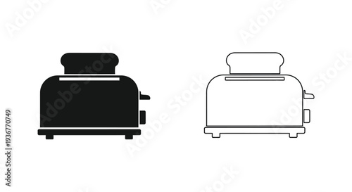 Minimalist toaster icons set Vector