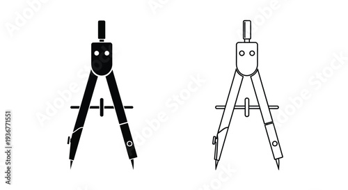 Precision drafting compass tools Vector