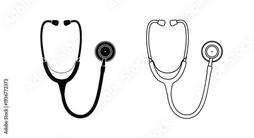 Medical stethoscope icons set Vector