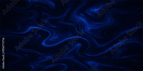 Abstract dark blue silk satin fabric background with smooth flowing waves and soft texture design