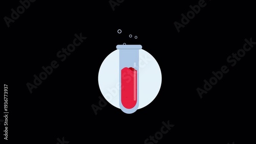 Test Tubes with Blood Sample Concept Animation Video - Transparent