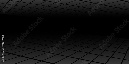 White background with gray perspective grid lines creating a square pattern. Template platform for technology, user interface, industry, science, blueprint, or infographic concept. Vector illustration