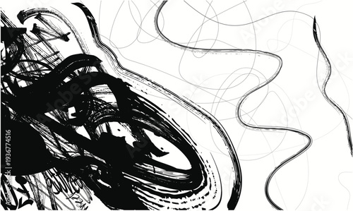 circular paint brush strokes, grunge paint element, Monochrome grunge texture. Brush strokes paint Isolated on white background, grunge brush strokes ink paint.eps