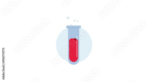 4k Test Tubes with Blood Sample Concept Animation Video 