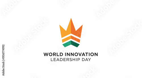 World Innovation Leadership Day logo with stylized crown and chevron design elements.