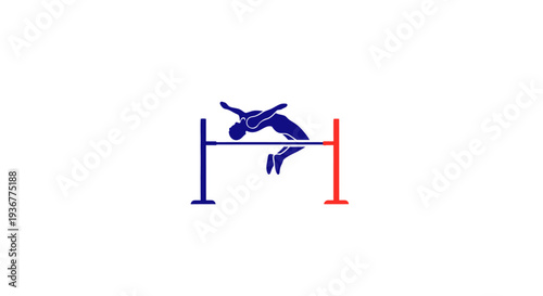 Athlete jumping over a hurdle in a track and field event.