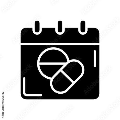 Medicine schedule icon vector. Medication reminder Illustration sign. Pill timetable symbol or logo.