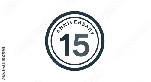 15th Anniversary Celebration Badge Icon Design.