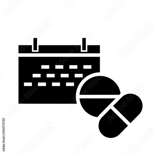 Medicine schedule icon vector. Medication reminder Illustration sign. Pill timetable symbol or logo.