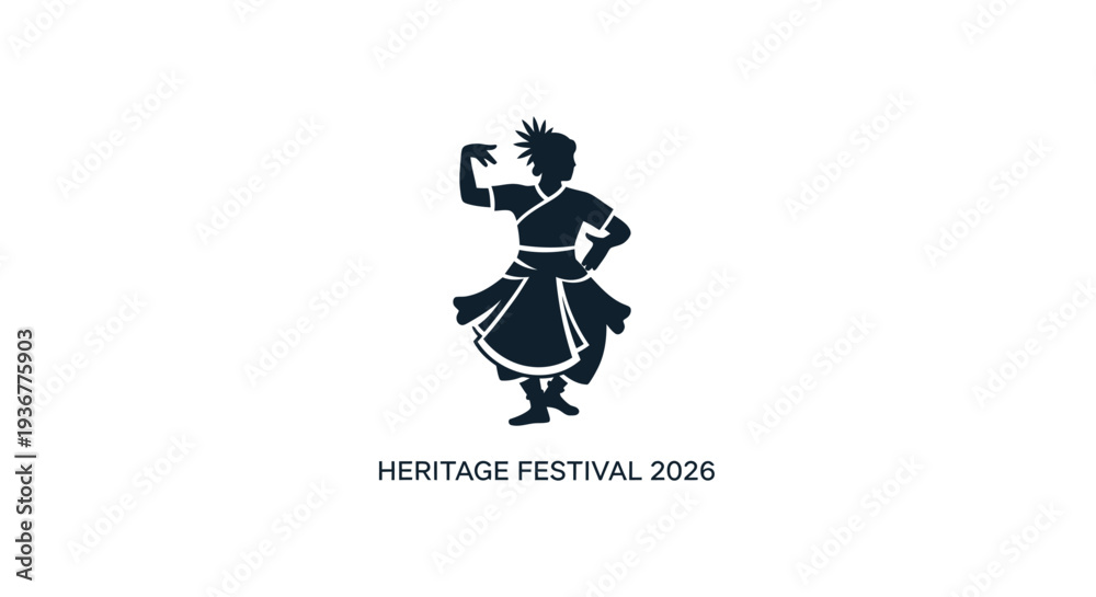 Fototapeta premium Traditional Dancer Silhouette Heritage Festival 2026.