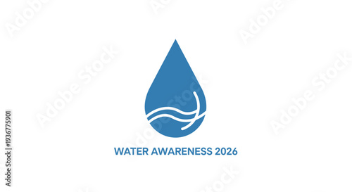 Water Awareness 2026 logo with a blue water droplet and wavy lines.