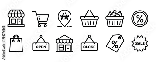 Ecommerce icons for business and online shopping