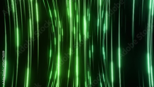 Wallpaper Mural Abstract Glowing Green Vertical Lines Flowing Abstract Background, Futuristic Digital Wave Motion Loop Torontodigital.ca