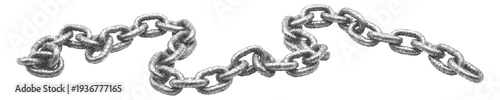 Long metal chain stipple vector
