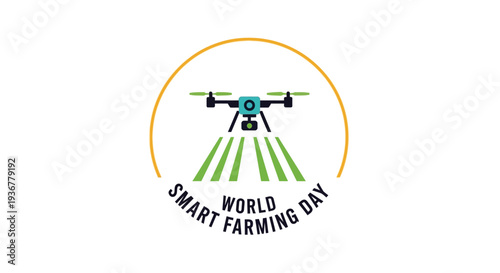 Smart Farming Day logo with drone and green lines.