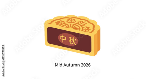 Traditional Chinese mooncake for Mid Autumn Festival celebration.