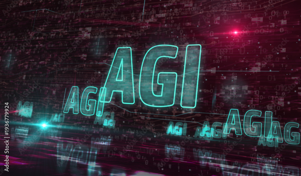 Obraz premium Artificial general intelligence symbol digital concept 3d illustration