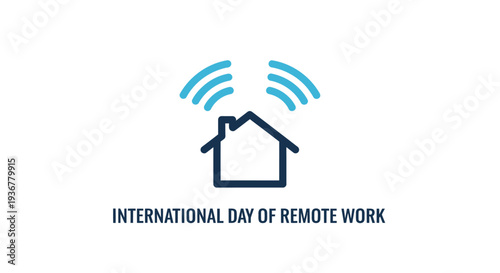 International Day of Remote Work logo with house and wireless signal.