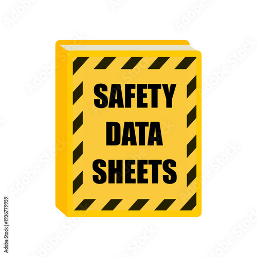 SDS Safety Data Sheet in flat design on white background