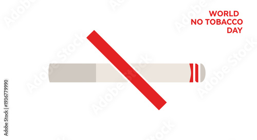 World No Tobacco Day illustration with crossed out cigarette.