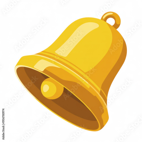 Cartoon style yellow bell with clapper cartoon bell