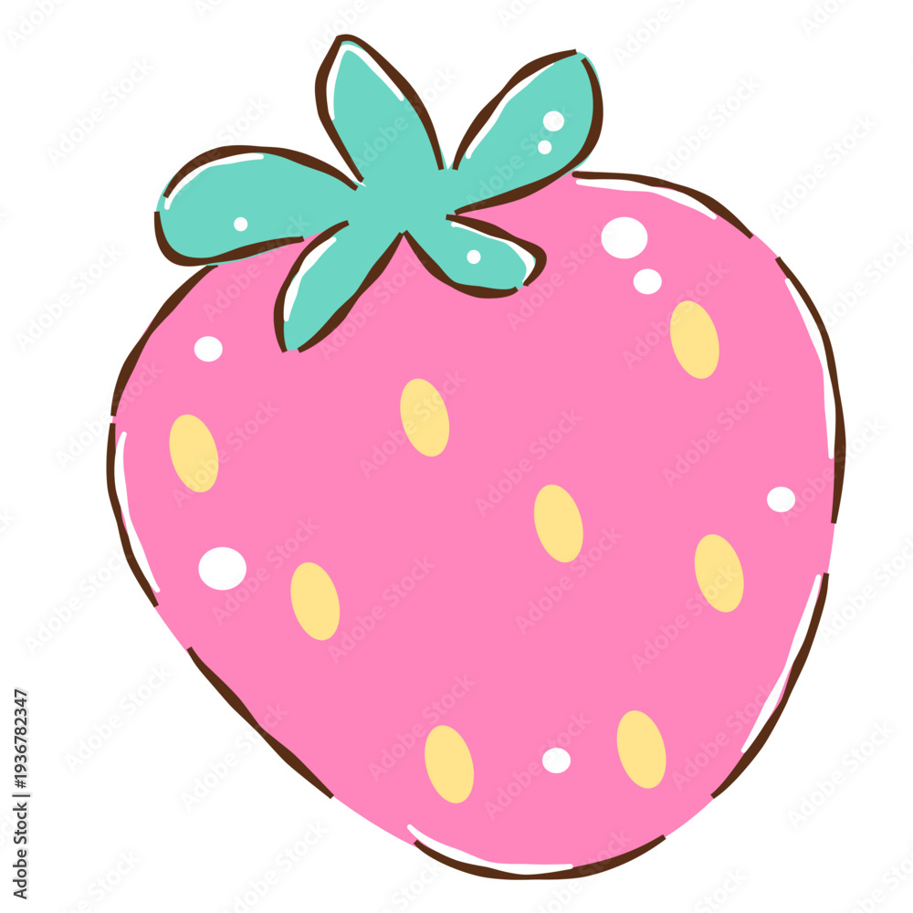 Fototapeta premium Cute Strawberry isolated on transparent background