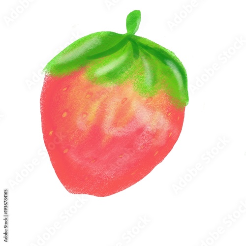 Strawberry Digital painting drawing by Ai Hikari, Ai Design illustration 