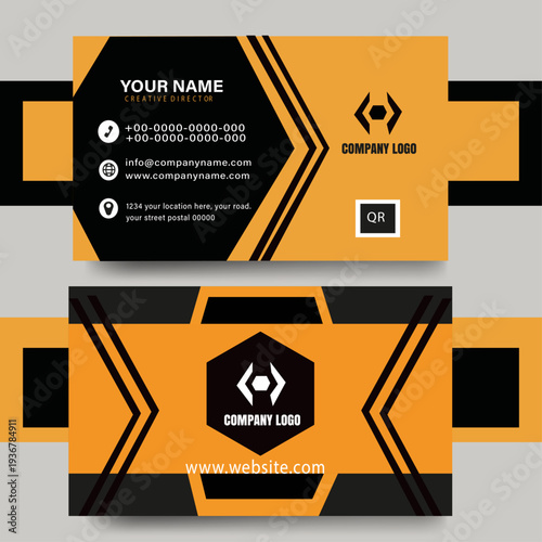 Creative modern business card design . double sided business card template modern and clean style .	