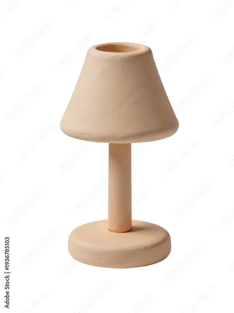 Obraz premium [Transparent Background PNG]Minimalist Ceramic Table Lamp on White Background
