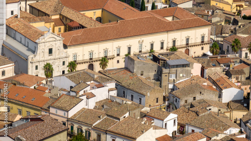 Canvas Print Aerial view of the Cathedral of Melfi, Basilicata, Italy