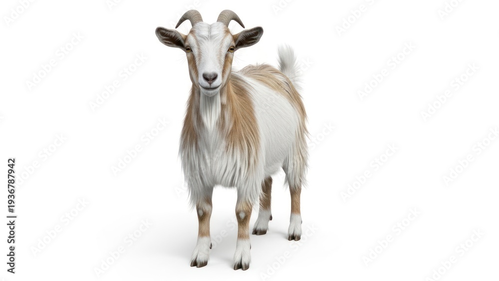 Obraz premium Goat standing on white background.
