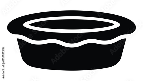 Black quiche baking pan isolated on white background for savory pies and pastries preparation kitchenware