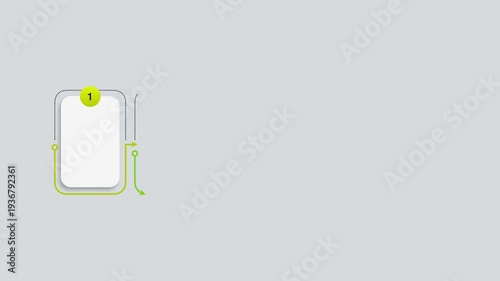 animated video of business infographics white rectangle shape 5 and 6 steps , with multicolor  label for workflow, presentation, 4k animation