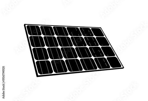 Modern Black Solar Panel Vector Illustration