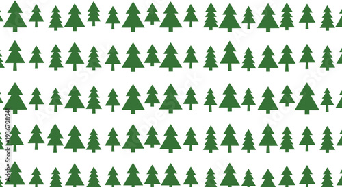 Green Christmas Trees Pattern Background.