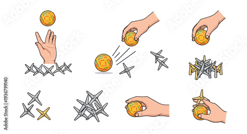 Hand Catching Coin with Caltrops.