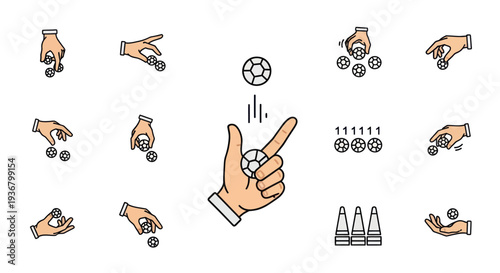 Hands Holding and Throwing a Marble.