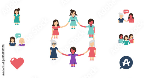 Diverse Girls Holding Hands Together.