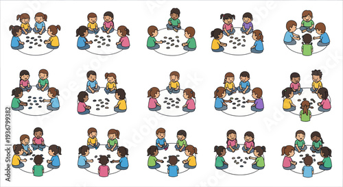 Diverse Group of People Around Table.