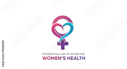 Colorful Female Symbol Heart Logo Design.