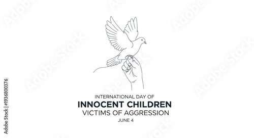 Dove with Child in Flight Illustration.