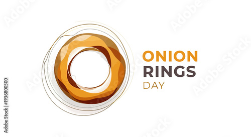 Golden Onion Ring Illustration for Onion Rings Day.