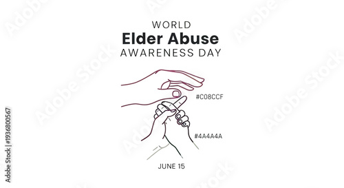 Hands Holding Elder Abuse Awareness Sign.