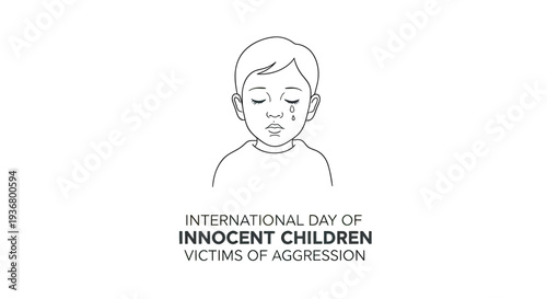 Illustration of a Sad Young Child Portrait.