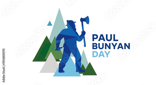 Illustration of lumberjack man with axe walking.