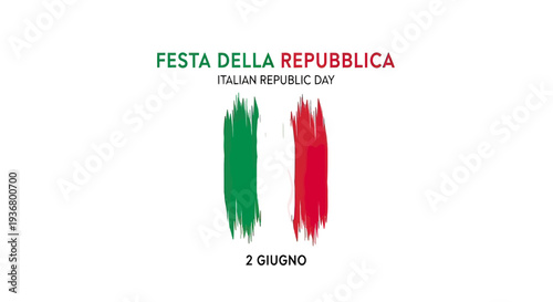 Italian Republic Day Celebration Brush Strokes.