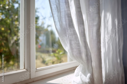 White linen curtain blowing in gentle breeze Free Download White linen curtain blowing in gentle breeze - GFXLoad