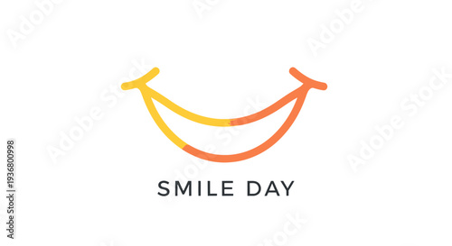 Smile Day Illustration with Yellow Orange Smiley.