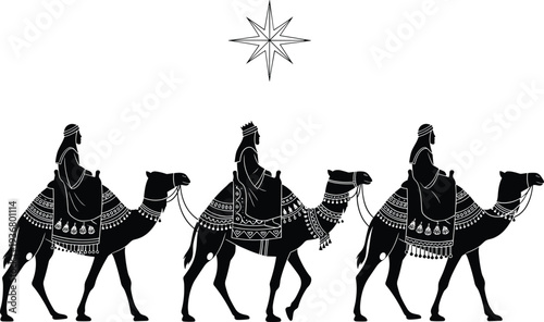 Magi, kings, Christmas, nativity, star, Bethlehem, religious, silhouettes, epiphany, Christian, gifts, biblical, holiday, faith, journey.
